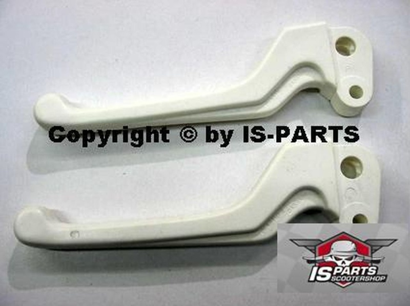 Hebel Set / Vespa PK-S / Kunststoff, wei&szlig; / NOS