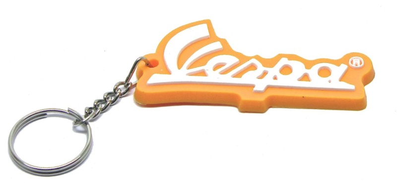 Schlüsselanhänger Vespa Schrift weiß auf orange
