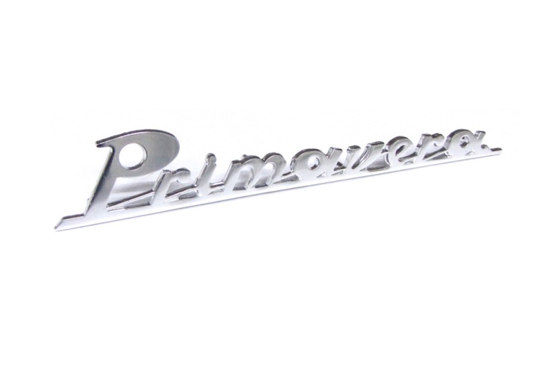 Schriftzug Primavera chrom Heck, 4 Pins, 16x2,7cm unt