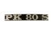 Schriftzug  * PK 80S * Seitenhaube Lochabst. 8cm